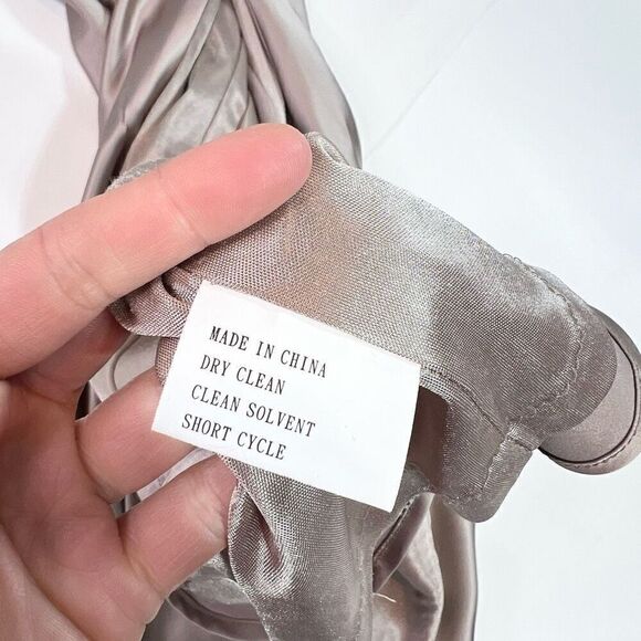 Reverly Dress Womens 4 gray Maxi One Shoulder Pleated Evening Gown Satin - Picture 12 of 15